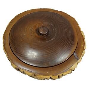 Vintage Raw Edge Wood Trinket, Bowl, Dish 9" x2.75" Handmade